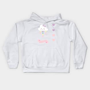 Cloud Candyfloss Sticker Pack Kids Hoodie